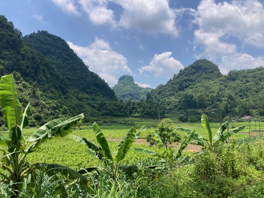 Rich green valley and mountains Cao Bang